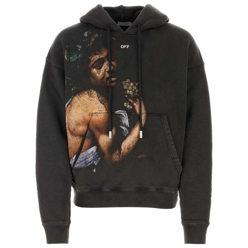 Off White Mens Bacchus Black Skate Hoodie - Size Large